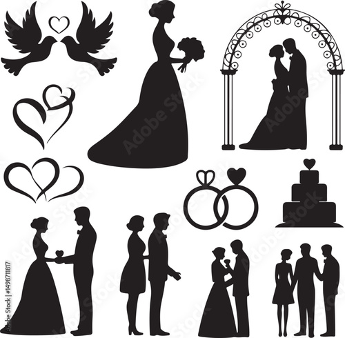 Bride & Groom SVG – Romantic Wedding Silhouette Design

Wedding Couple Vector – Elegant Clipart for Marriage Themes

Bridal Silhouette SVG – Bride and Groom for Invitations & Gifts

Romantic Couple Cl