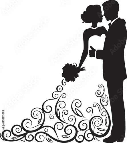Bride & Groom SVG – Romantic Wedding Silhouette Design

Wedding Couple Vector – Elegant Clipart for Marriage Themes

Bridal Silhouette SVG – Bride and Groom for Invitations & Gifts

Romantic Couple Cl