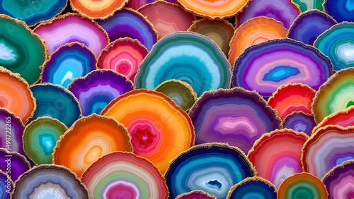 Obraz na płótnie Vibrant Sliced Agate Geodes