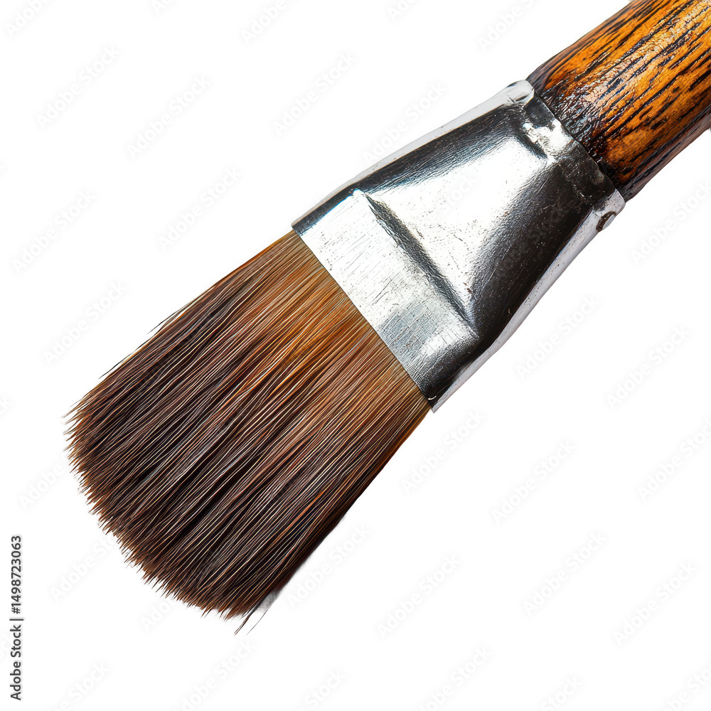 Close up of a Paint Brush on Transparent Background Close up of a Paint Brush on Transparent Background