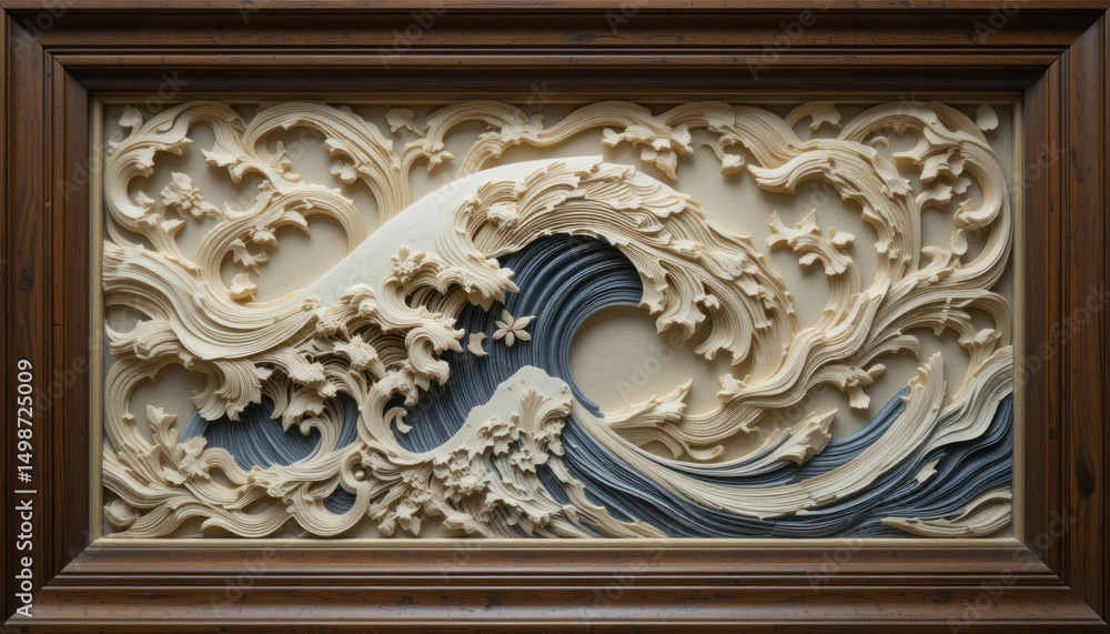Detail of ancient religious architecture featuring carved wood, marble bas-relief, and stone sculpture, an antique pattern of decoration Detail of ancient religious architecture featuring carved wood, marble bas-relief, and stone sculpture, an antique pattern of decoration