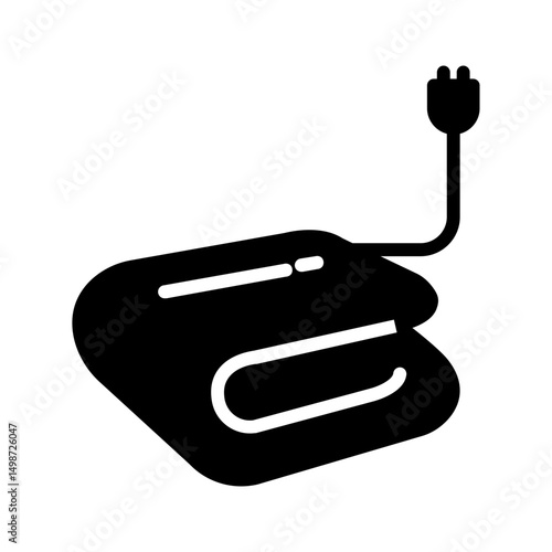 Vector solid black icon for Heat pad
