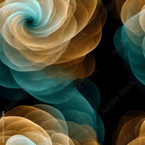 Abstract swirling patterns in vibrant colors