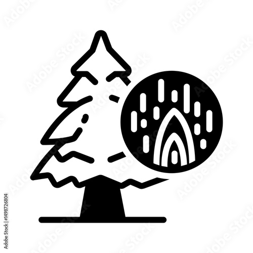 Vector solid black icon for Beechwood