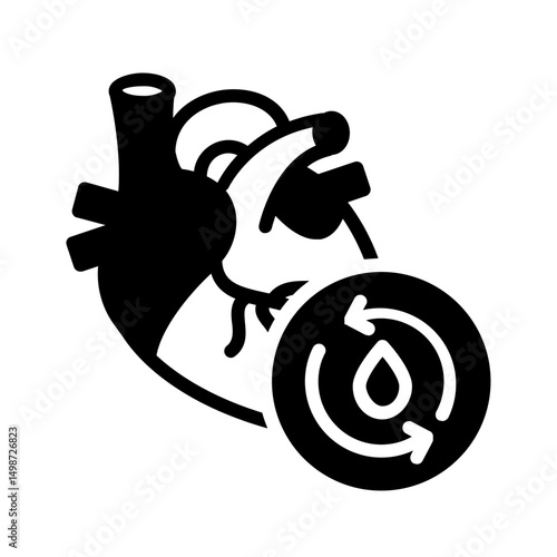 Vector solid black icon for Blood circulation