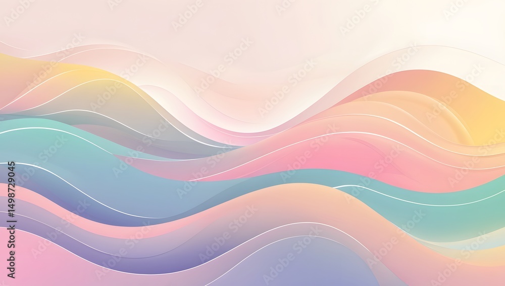 Obraz premium Pastel Waves Abstract Background for Creative Design Projects