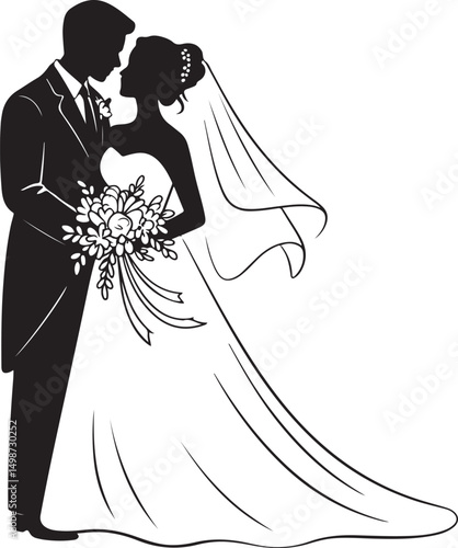 Bride and Groom Silhouette SVG – Elegant Wedding Couple for Cricut & Decor

Just Married Clipart – Romantic Bride & Groom PNG for Invitations & Crafts

Wedding Couple SVG Bundle – Mr and Mrs Design fo