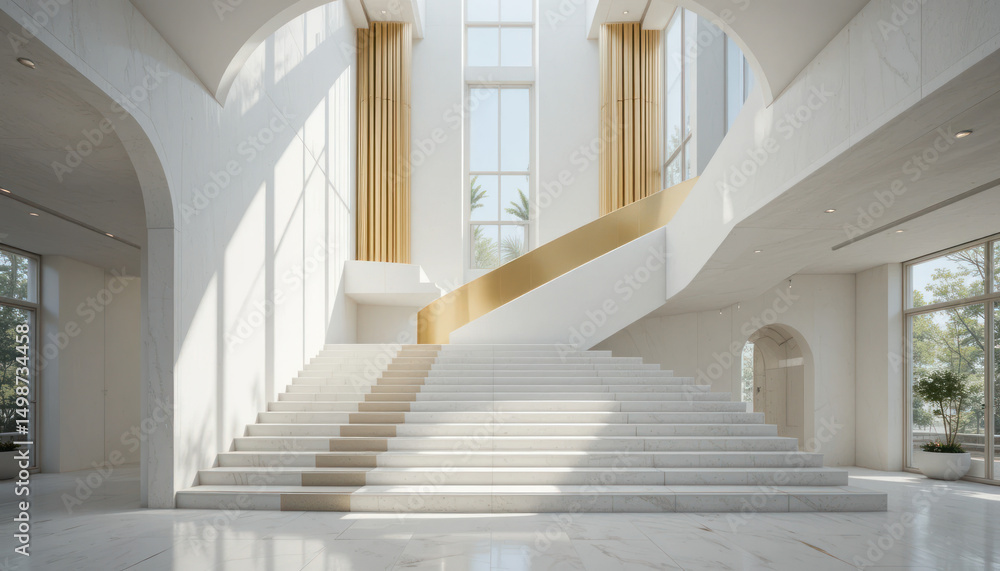 A modern, luxurious living room with a spiral staircase, marble walls, and large windows overlooking a balcony.
A modern, luxurious living room with a spiral staircase, marble walls, and large windows overlooking a balcony.