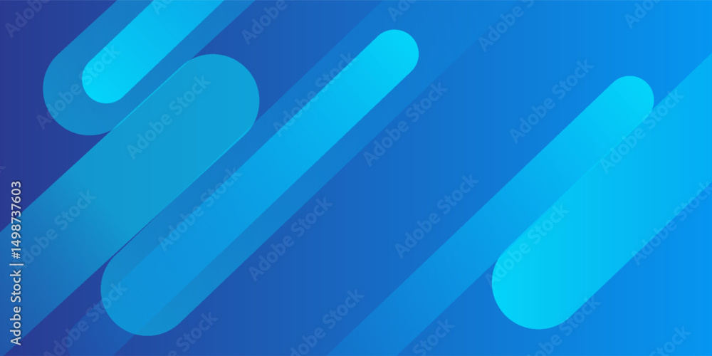 Abstract blue background with diagonal lines. Dynamic shapes composition. Vector illustration