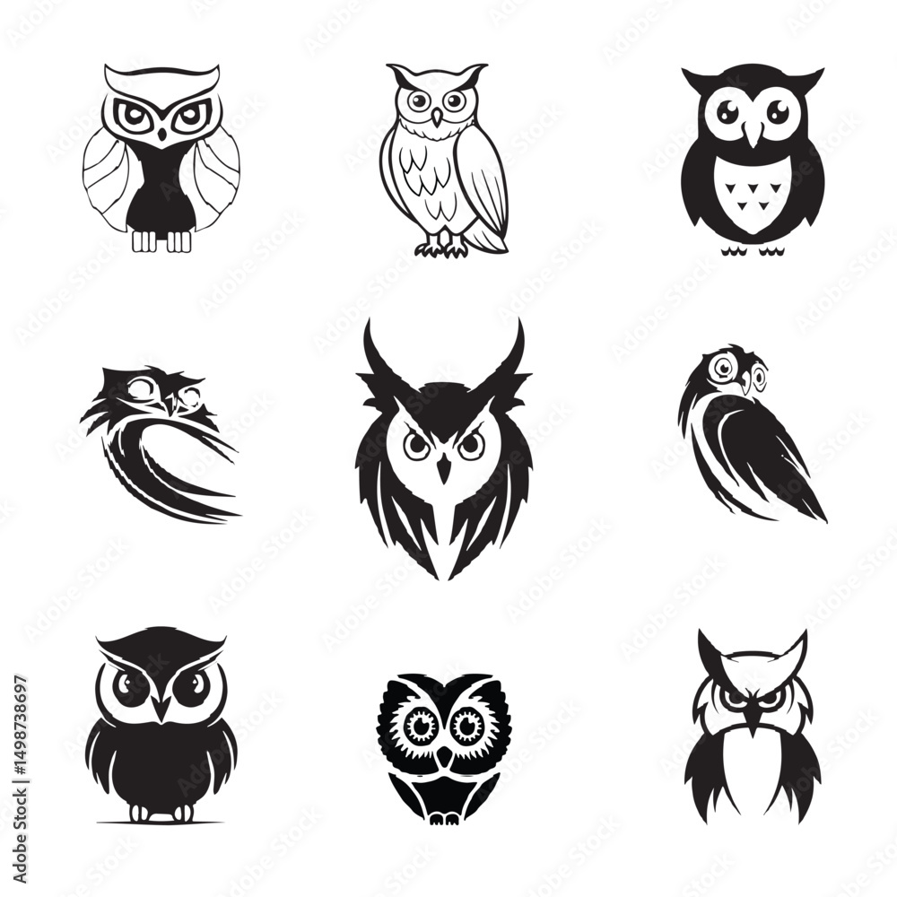 Fototapeta premium owl logo vector image 2