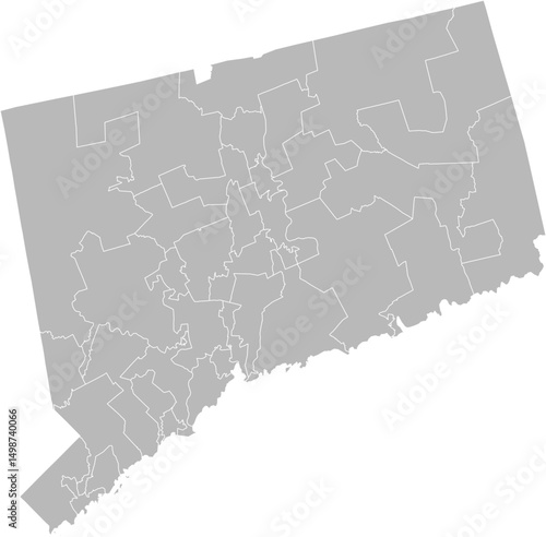 Connecticut state senate districts vector map (Albers equal area conic projection, PPT-compatible & fully editable)