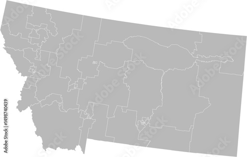 Montana state senate districts vector map (Albers equal area conic projection, PPT-compatible & fully editable)