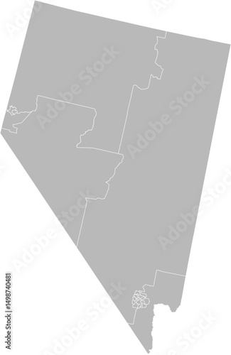Nevada state senate districts vector map (Albers equal area conic projection, PPT-compatible & fully editable)