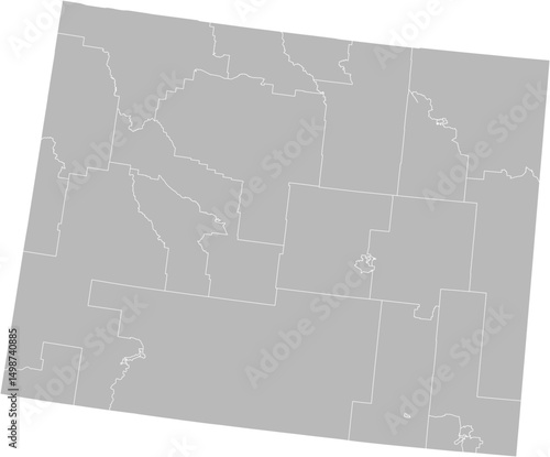 Wyoming state senate districts vector map (Albers equal area conic projection, PPT-compatible & fully editable)
