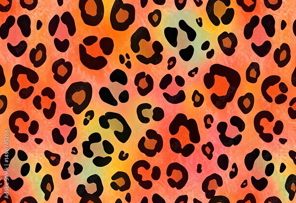Seamless watercolor leopard skin pattern, abstract animal print background, gold, print Seamless watercolor leopard skin pattern, abstract animal print background, gold, print