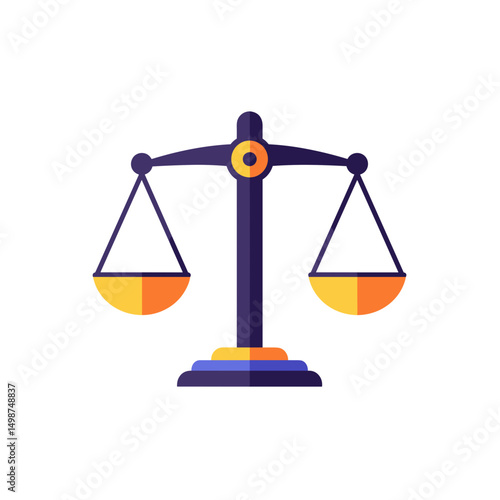 Scales of justice in colorful flat design illustration  