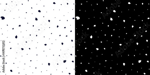 Abstract Black White Scattered Shapes Pattern Design Background
