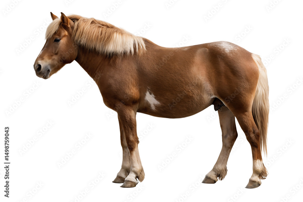 Obraz premium Chestnut horse isolated on a white background png ai generated
