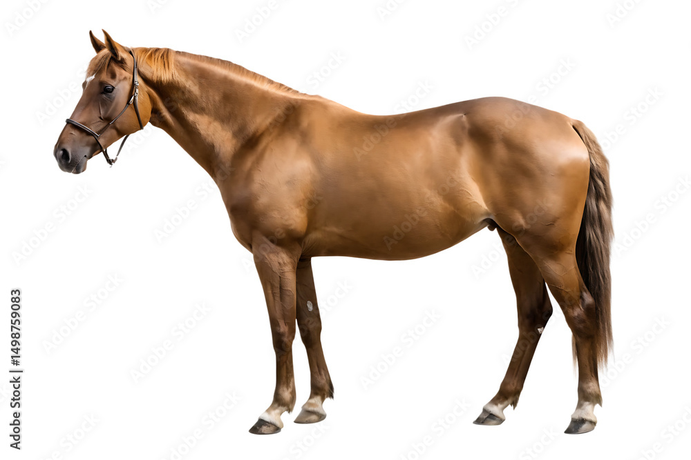 Chestnut horse profile isolated on a white background png ai generated Chestnut horse profile isolated on a white background png ai generated