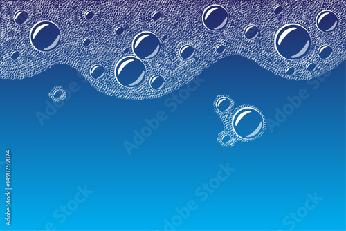 vector foam illustration on blue background