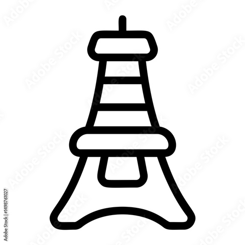 Eiffel Tower Line Icon