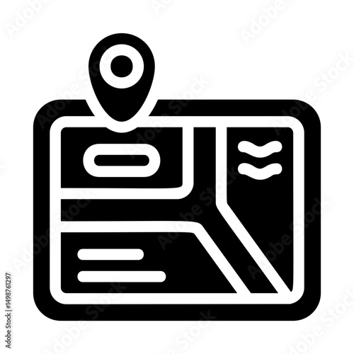 Travel Route Map Solid Icon
