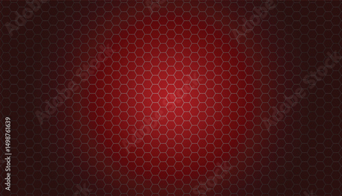 Red beehive background. bee honey shapes. mosaic cell sign or icon, hexagon, hexagonal raster. red gradation color