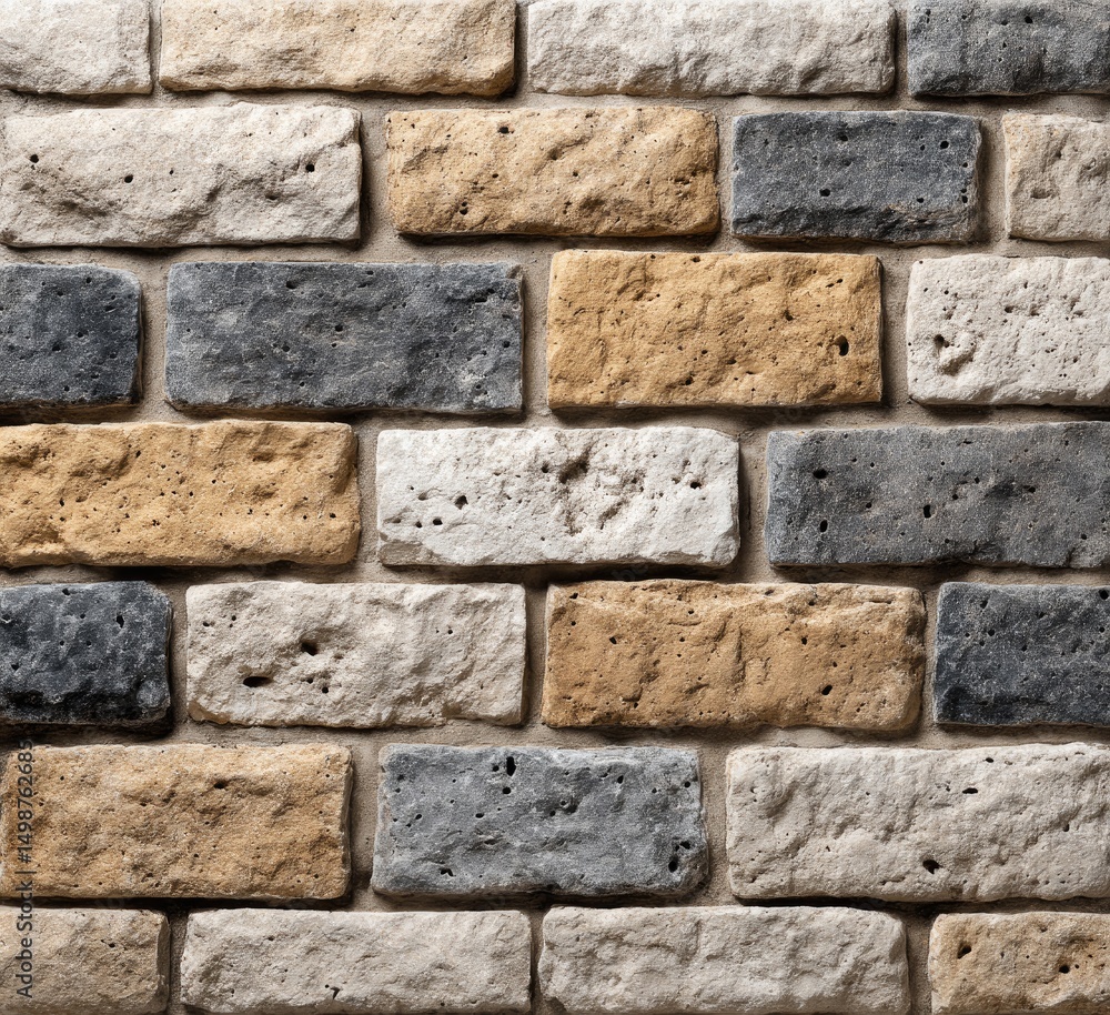 Fototapeta premium Colorful Brick Stone Texture Creates Classic Warmth