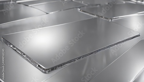 Wallpaper Mural Mirror-like silver; polished, seamless metallic texture ,  reflective,  art,  bright Torontodigital.ca