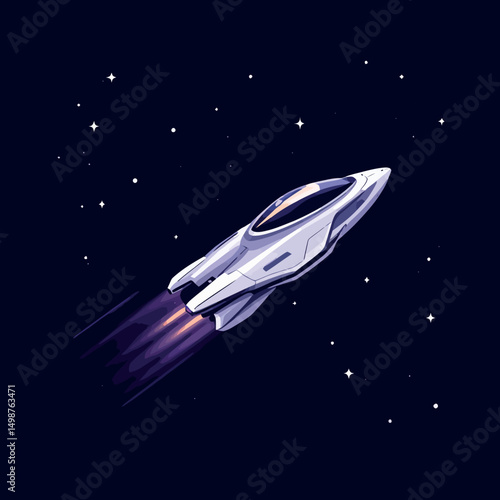 Vsai futuristic spaceship traveling through starry space