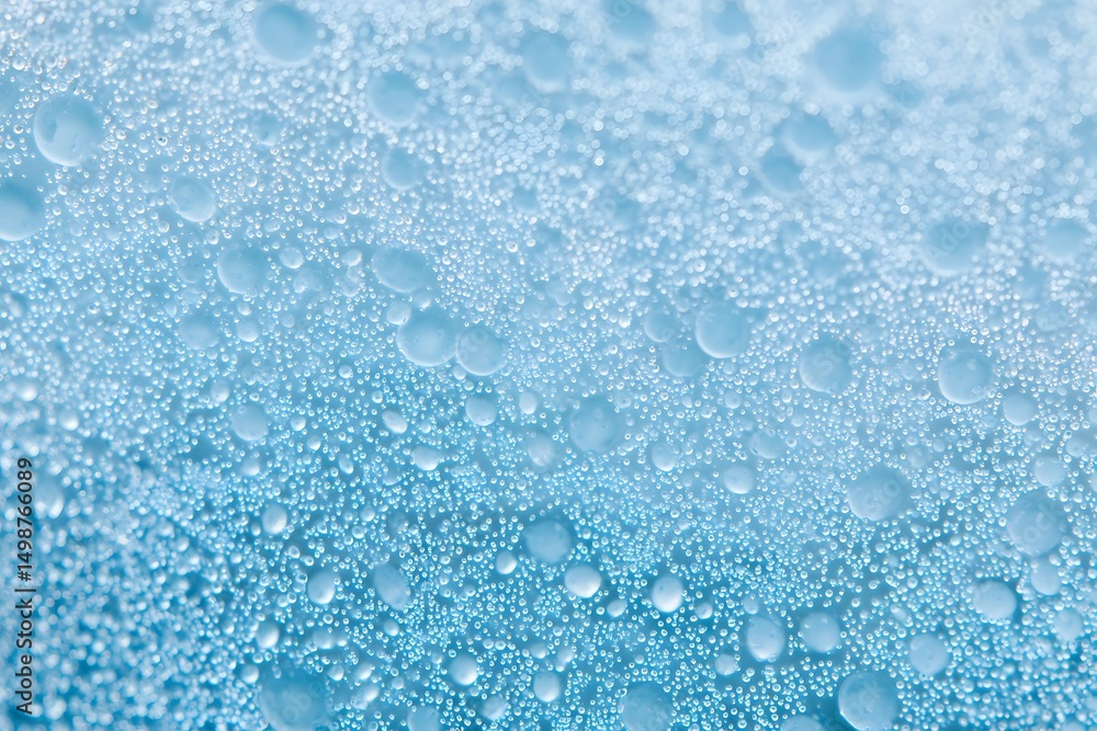 Water drops with bubble create mesmerizing textures and patterns on blue tone background Water drops with bubble create mesmerizing textures and patterns on blue tone background