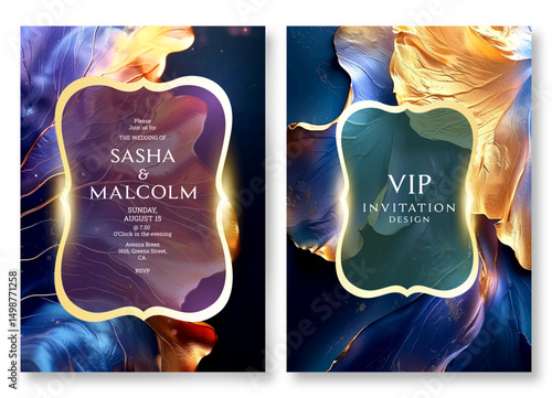 Wedding invitation template, business brochure template, Luxury textured flyer design, universal background, versatile vector background, creative brochure template, party invitation template