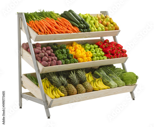 Fresh Fruits and Vegetables Display Rack