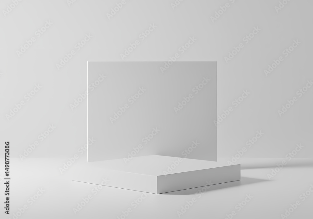 Fototapeta premium White Minimalist Product Display Stand isolated on transparent background