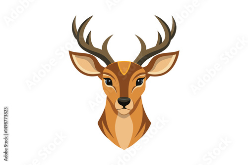 deer head isolated on white background