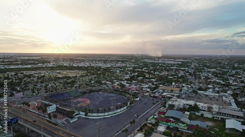 Wallpaper Mural Urban Landscape of Reynosa, Mexico from Above with Stadium Visible Torontodigital.ca