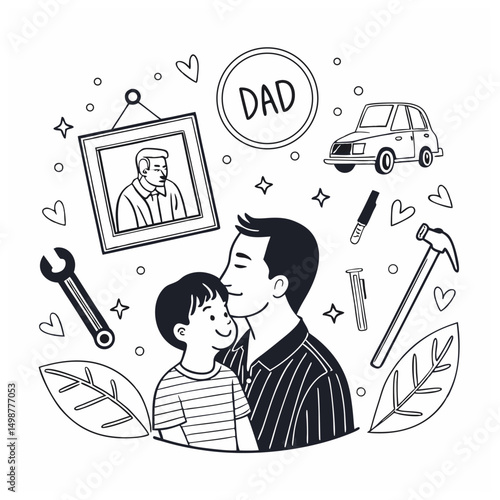 Celebrate Father's Day man and woman on the beach