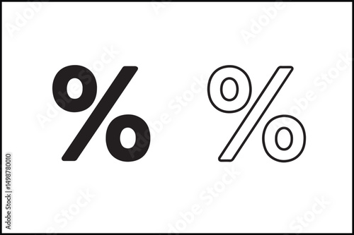 Percentage Sign Outline & Solid Design