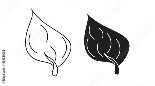 leaf line icon, eps 10 on white background, vector illustration.