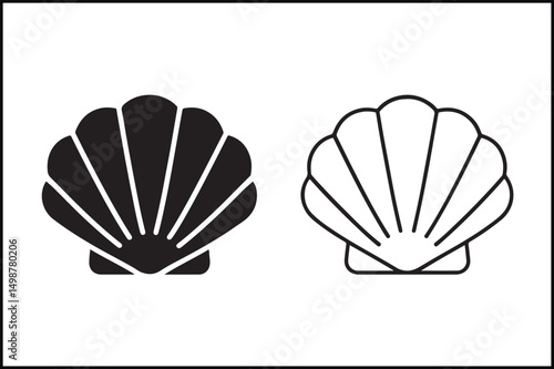 Sea Shell Line Art Silhouette