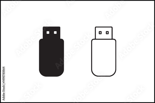 USB Stick Bold & Thin Line Art