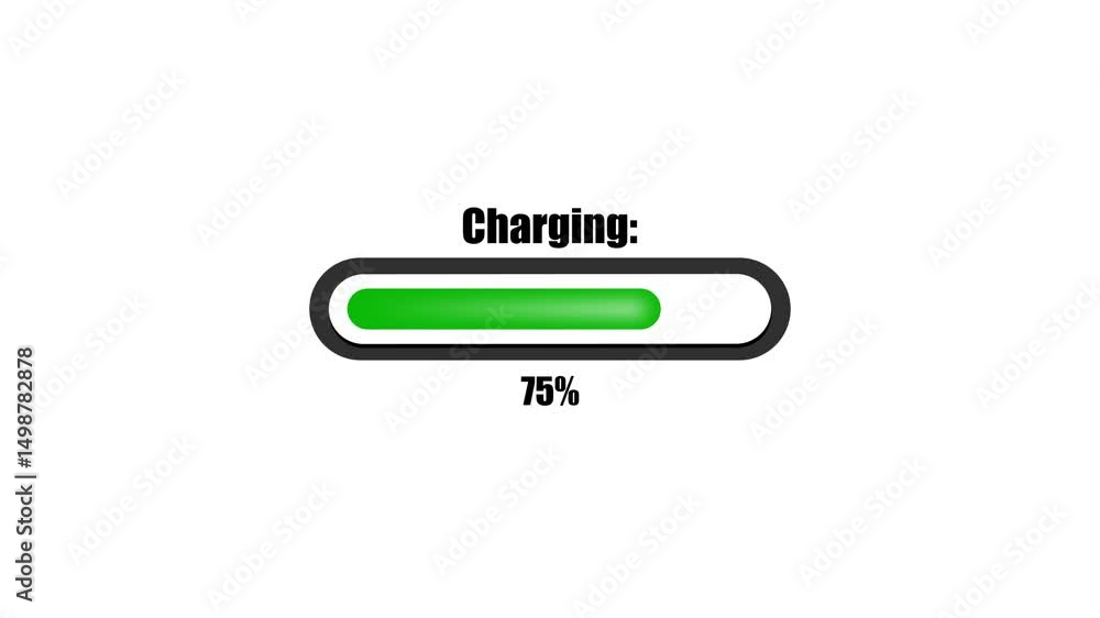 4K Charging Progress Bar Animation – Loading Icon Motion Graphic.