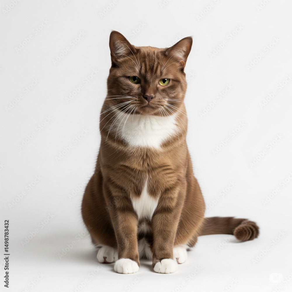 Fototapeta premium brown & white cat