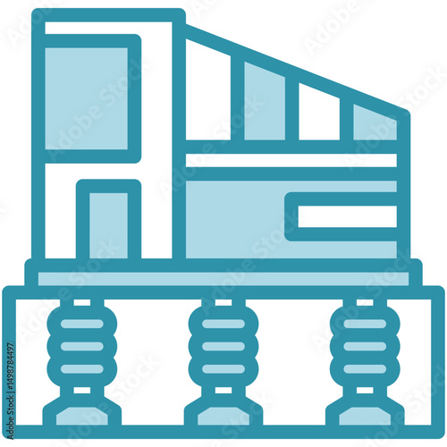 Damper mini illustration dual tone color icon, use for civil engineering, industry, construction, UI, UX kit, app and web development, digital or print.