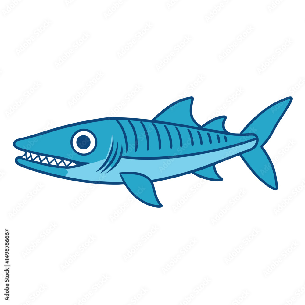 Obraz premium a detailed watercolor of a barracuda with its sharp