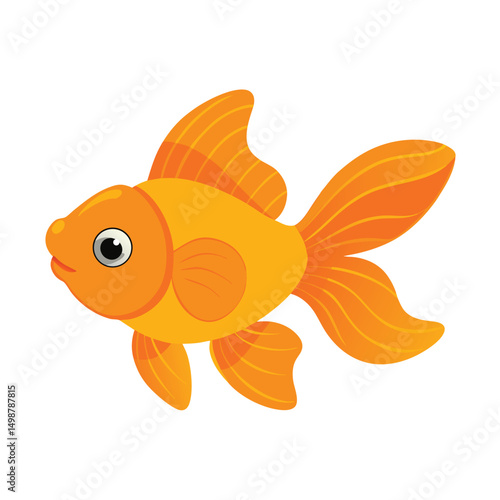 a realistic watercolor of a bright goldfish with vibrant colors