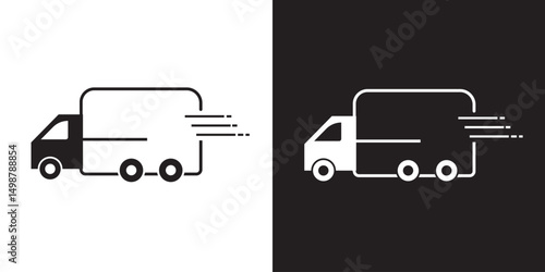 truck silhouette vector icon design, Shipping fast delivery icon