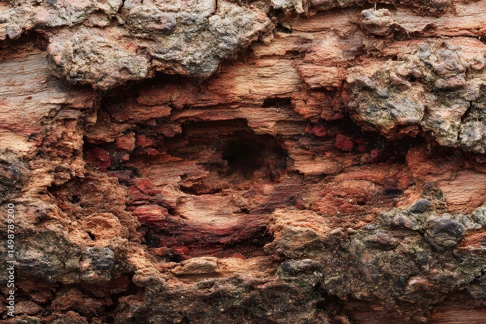 custom made wallpaper toronto digitalTree Bark Texture: Detailed close-up of rough, textured tree bark revealing rich tones of brown, red, and gray.