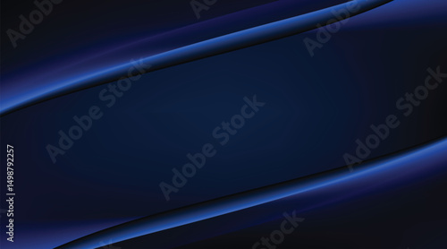 Abstract curve and wave on blue background
