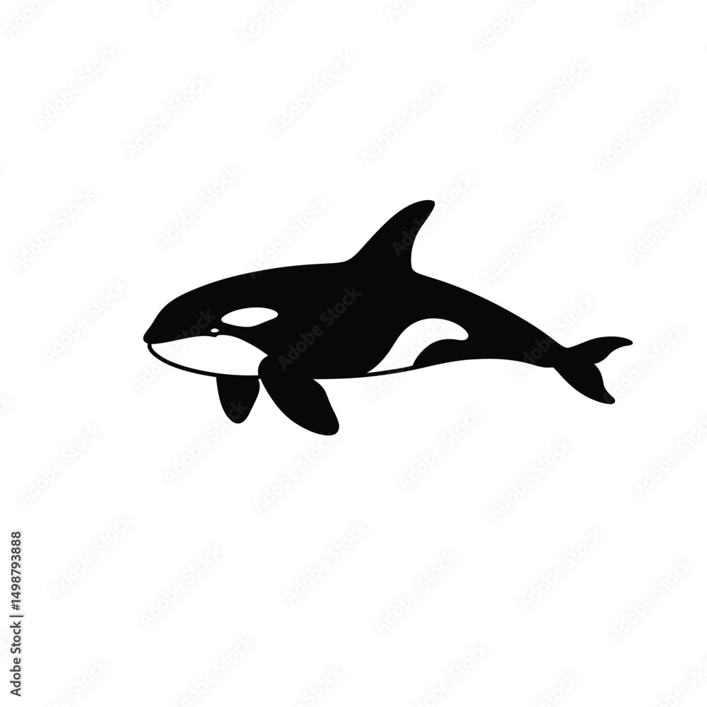 Fototapeta premium Orca Silhouette – Majestic Killer Whale Marine Life Illustration